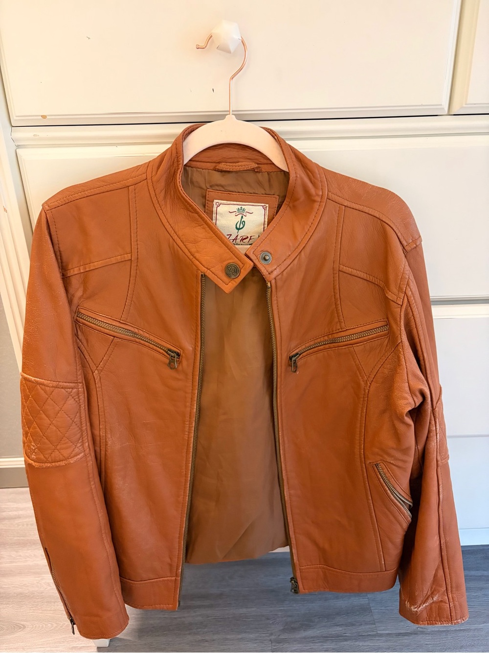 Women’s genuine leather Tan Medium Jacket